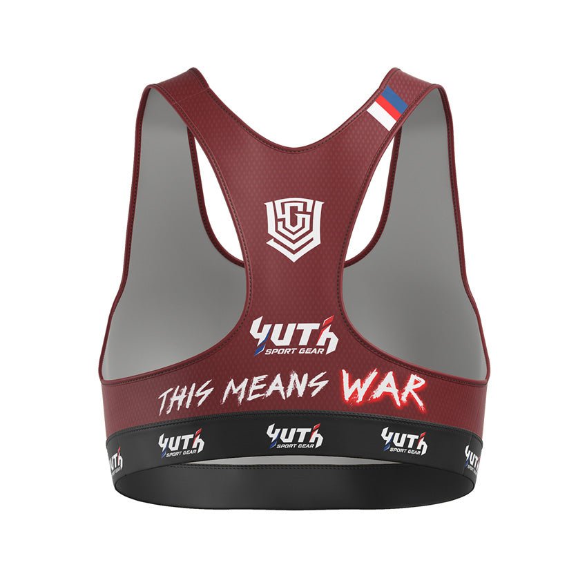 Maroon Yuth Thai Women's Sports Bra Back