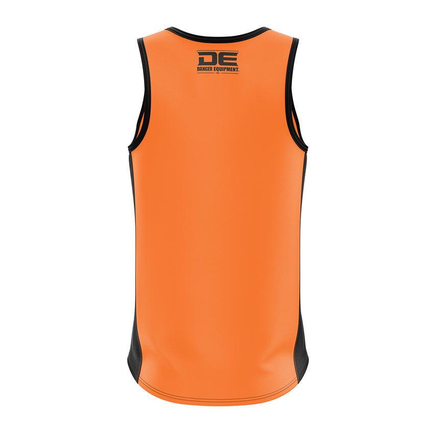 Orange Danger Equipment Basketball Jersey Back