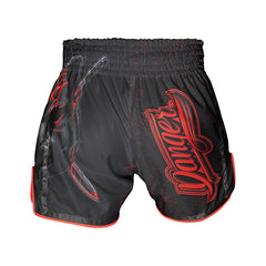 Black/Red Danger Equipment Wolf Muay Thai Short Back