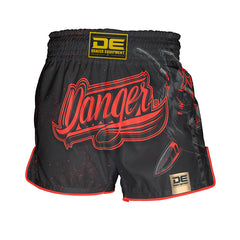 Black/Red Danger Equipment Wolf Muay Thai Short Front