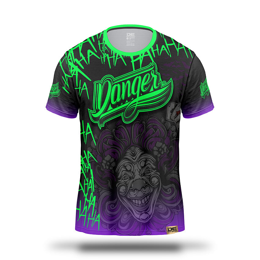 Green/Purple Danger Equipment T-Shirt Front