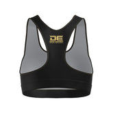 Black/Gold Danger Equipment Women's Sports Bra Back