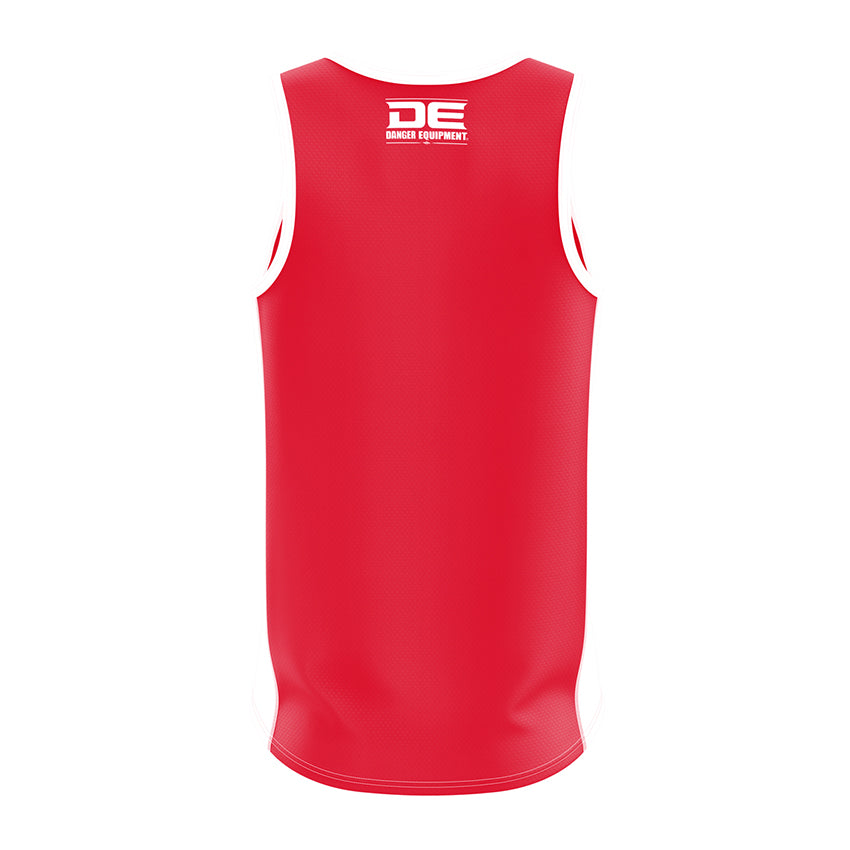 Red Danger Equipment Basketball Jersey Back