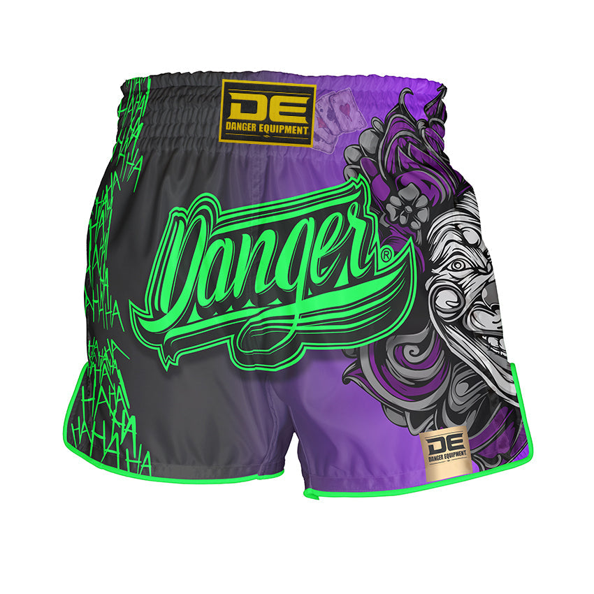 Green/Purple Danger Equipment Muay Thai Short Front