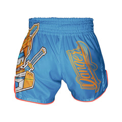 Blue/Orange Danger Equipment Kids Muay Thai Short Back