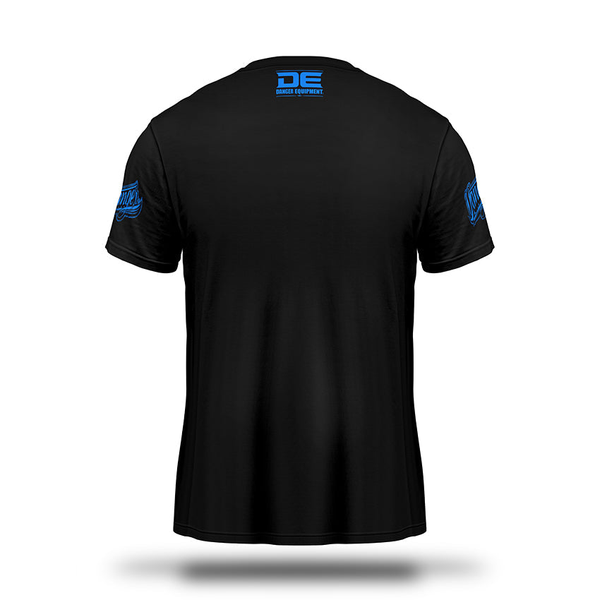 Black/Blue Danger Equipment Neon T-Shirt Back