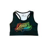 Black/Grande Danger Equipment Women's Sports Bra Front