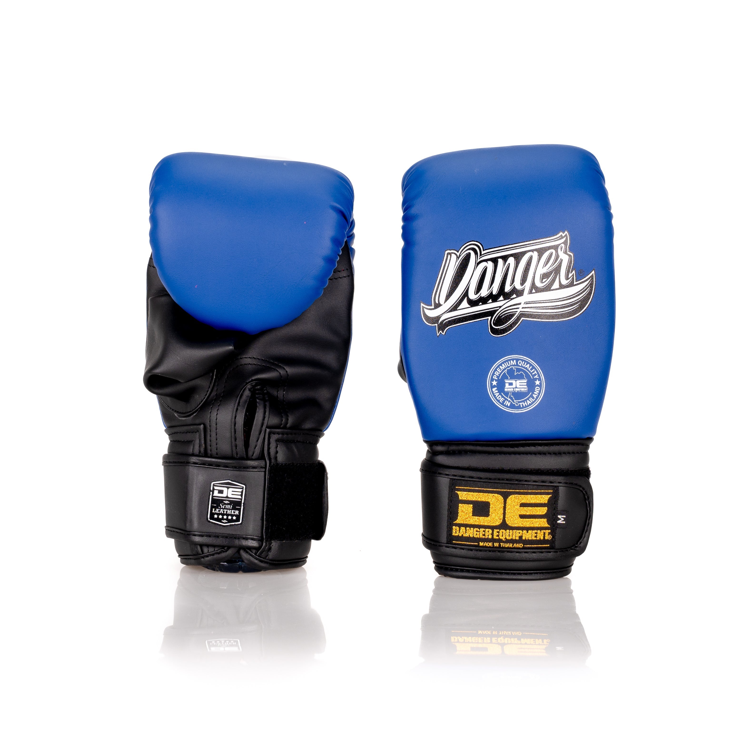 Black/Blue Danger Equipment Bag Boxing Gloves Front/Back