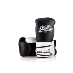 Black/White Danger Equipment Avatar Boxing Gloves Front/Back