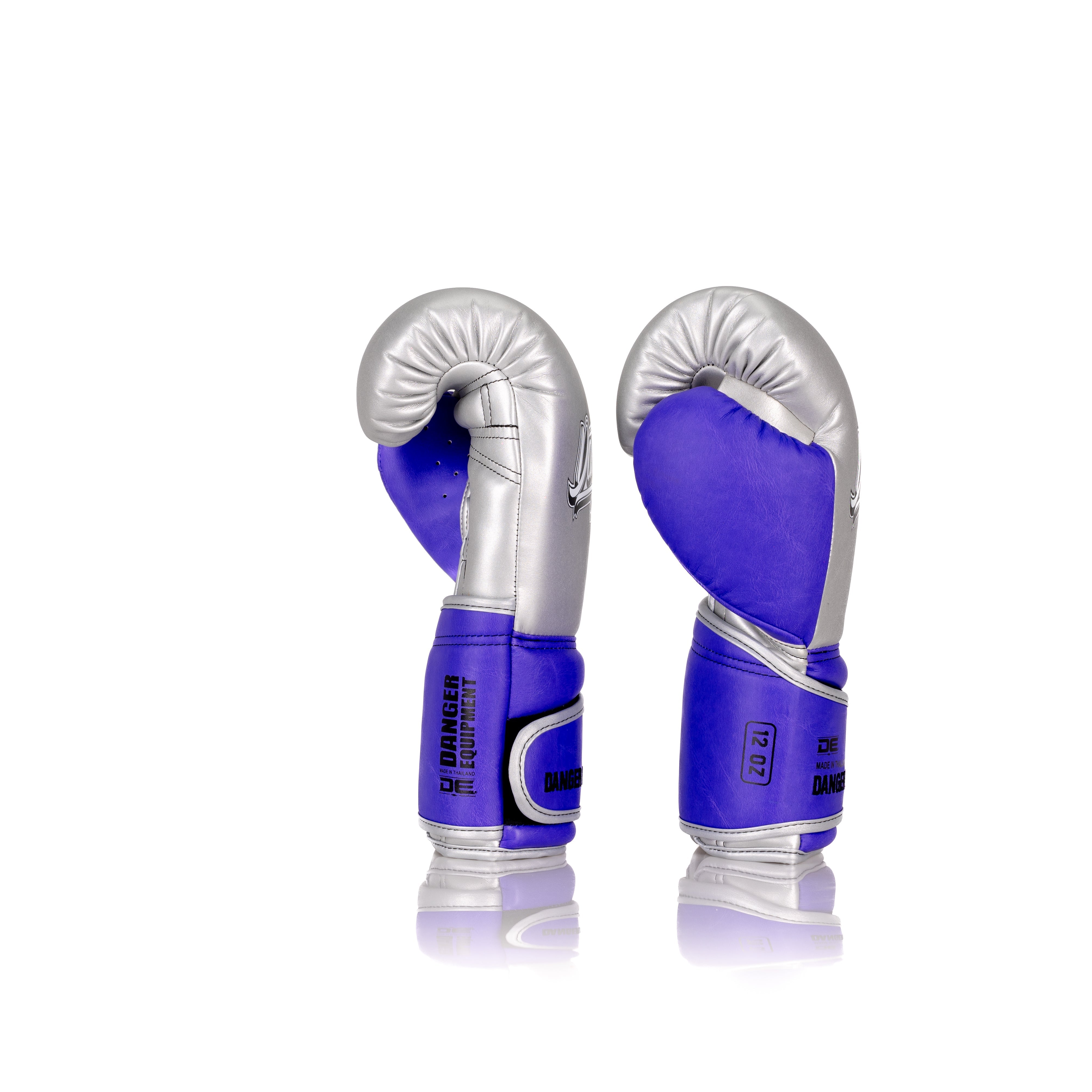 Silver/Purple Danger Equipment Avatar Boxing Gloves Side