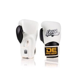 White/Black Danger Equipment The 'Rocket' Boxing Gloves Front/Back