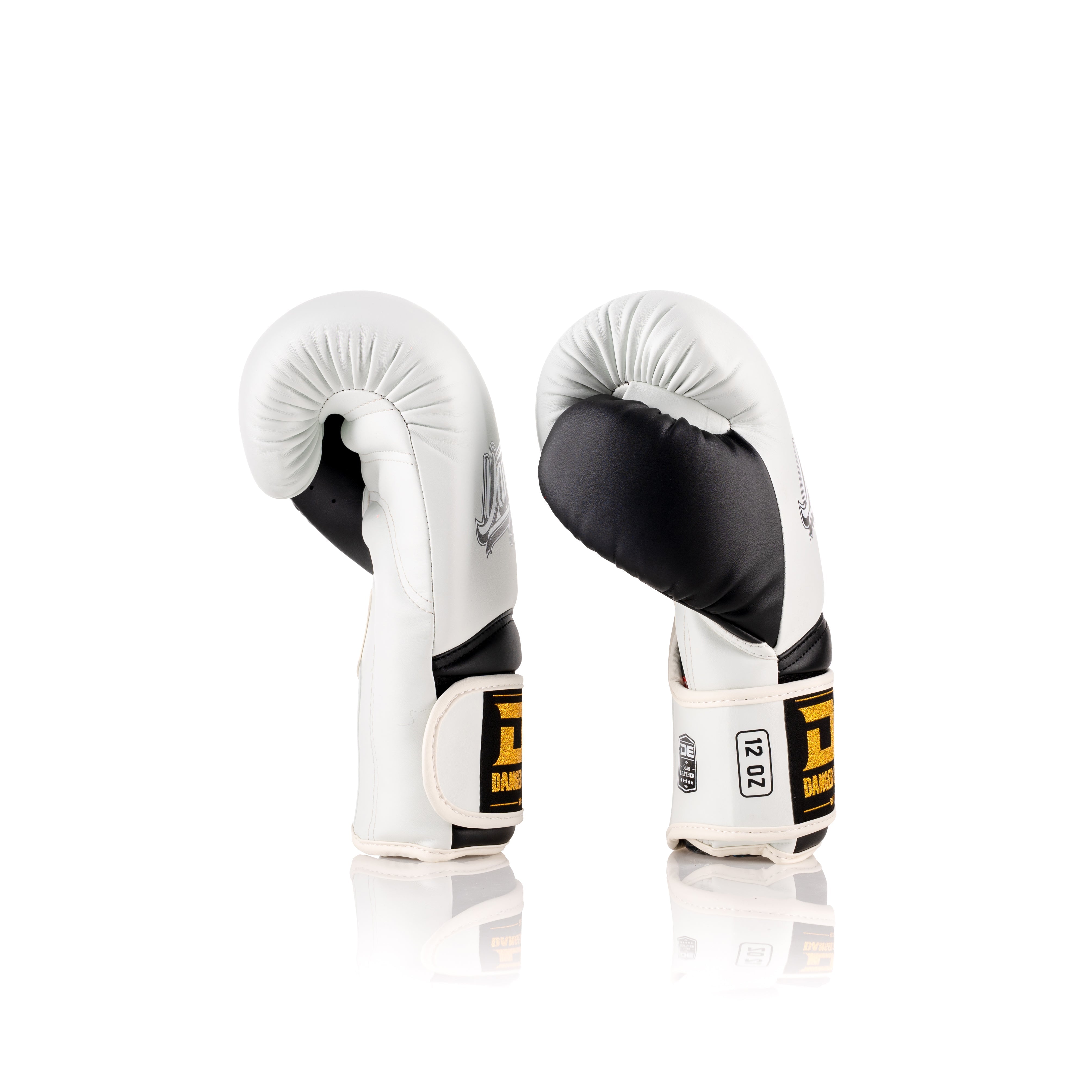 White/Black Danger Equipment The 'Rocket' Boxing Gloves Side