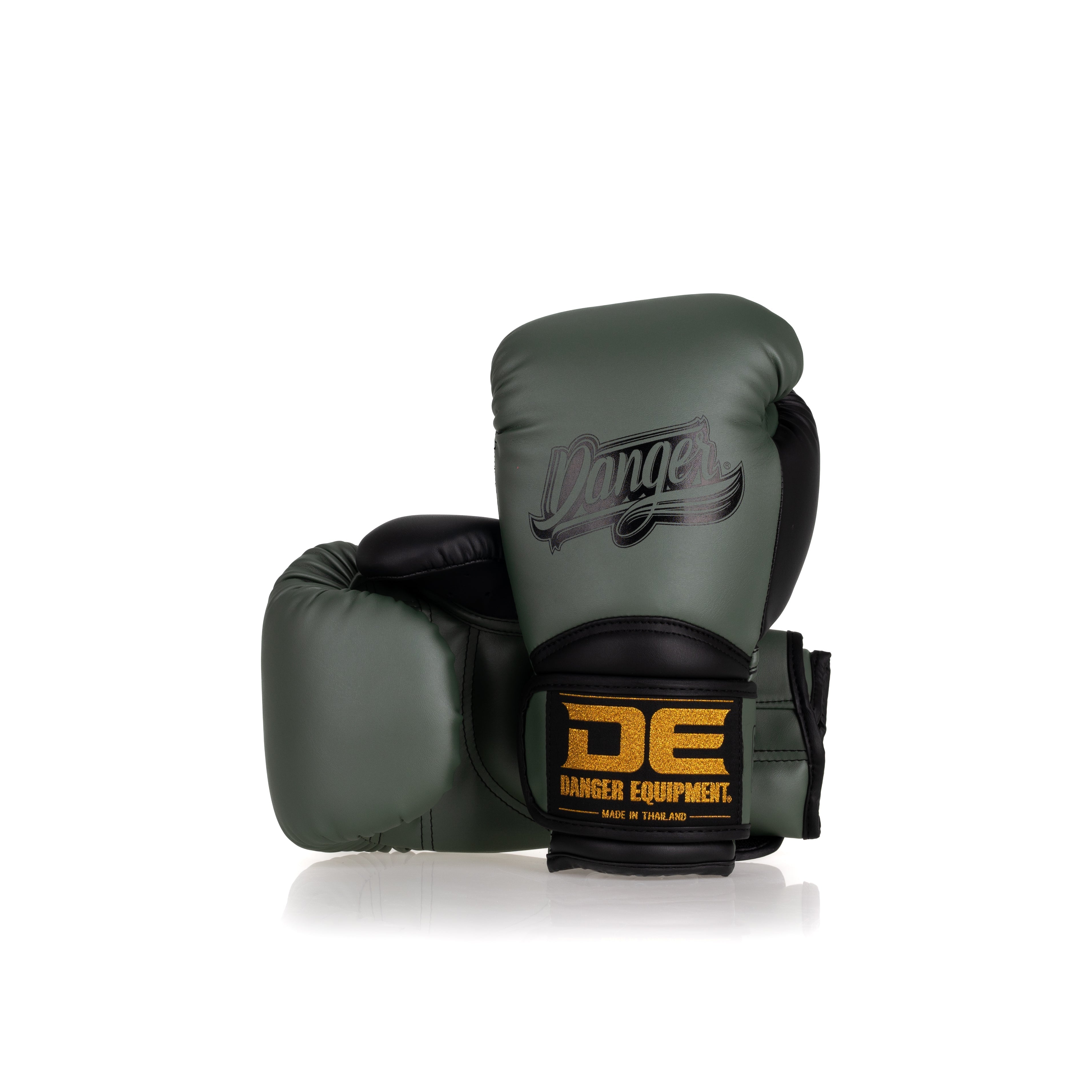 Green/Black Danger Equipment The 'Rocket' Boxing Gloves Front/Back