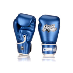 Blue Danger Equipment Classic Thai Metallic Boxing Gloves Front/Back