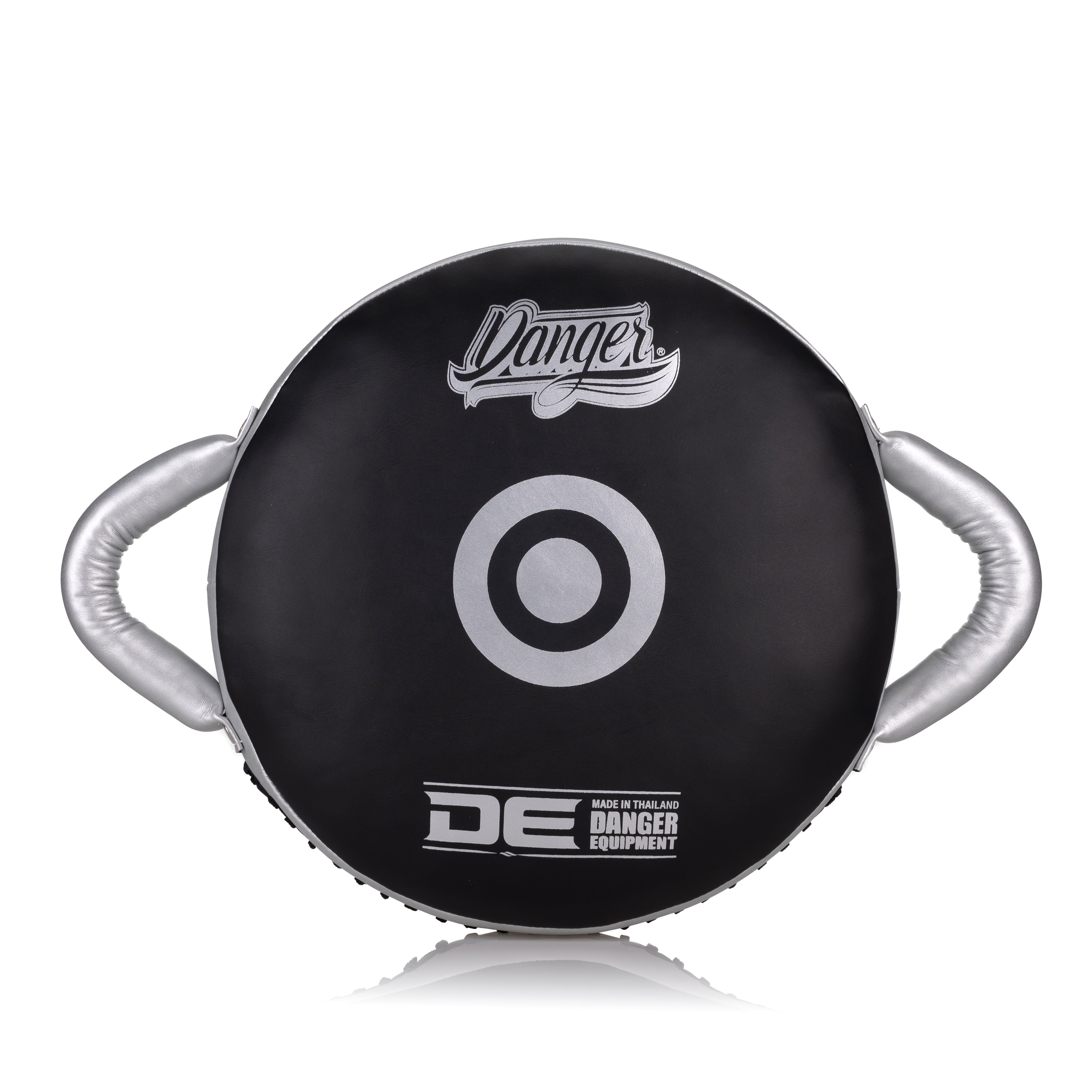 Black/Silver Danger Equipment Boxing Shield Front