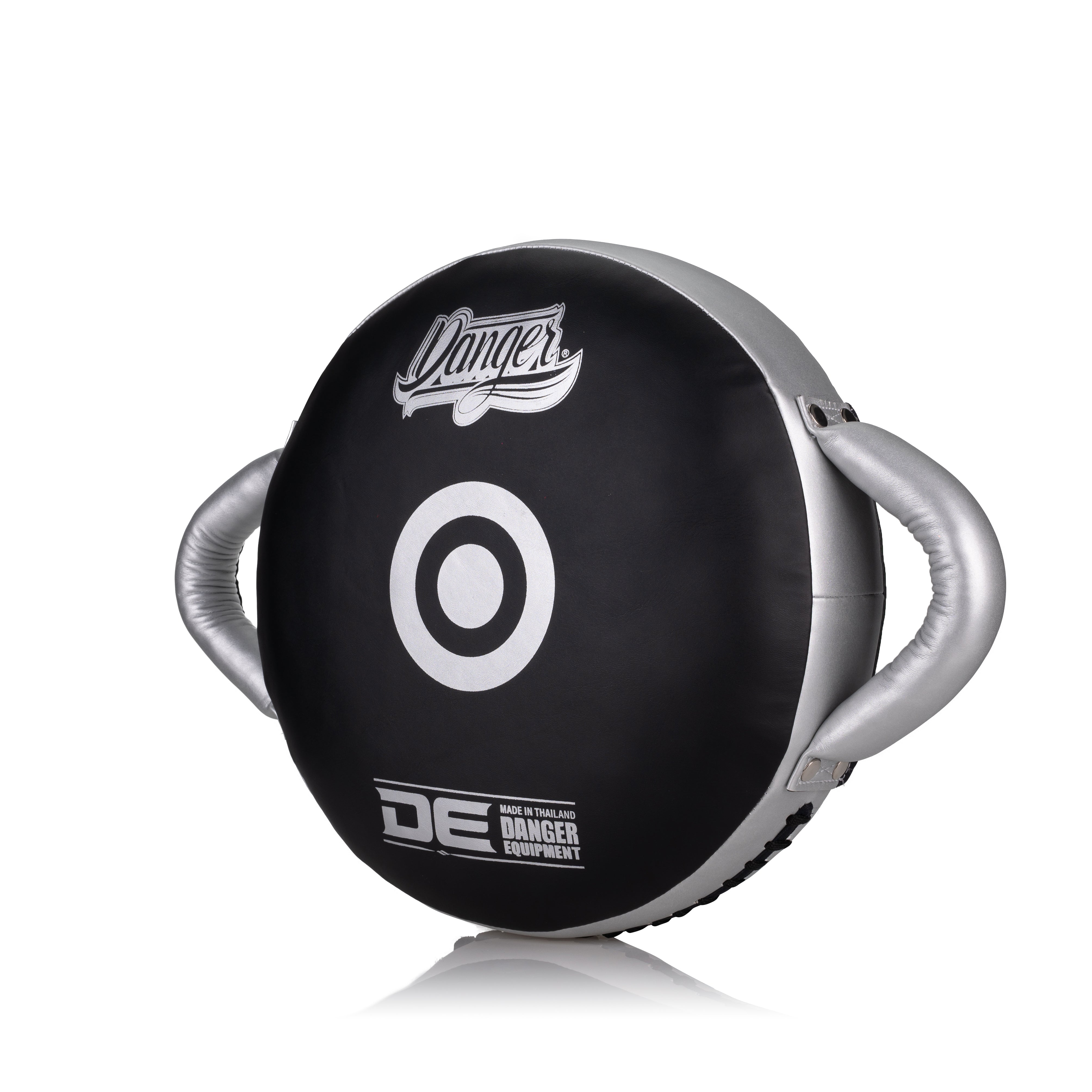 Black/Silver Danger Equipment Boxing Shield Side