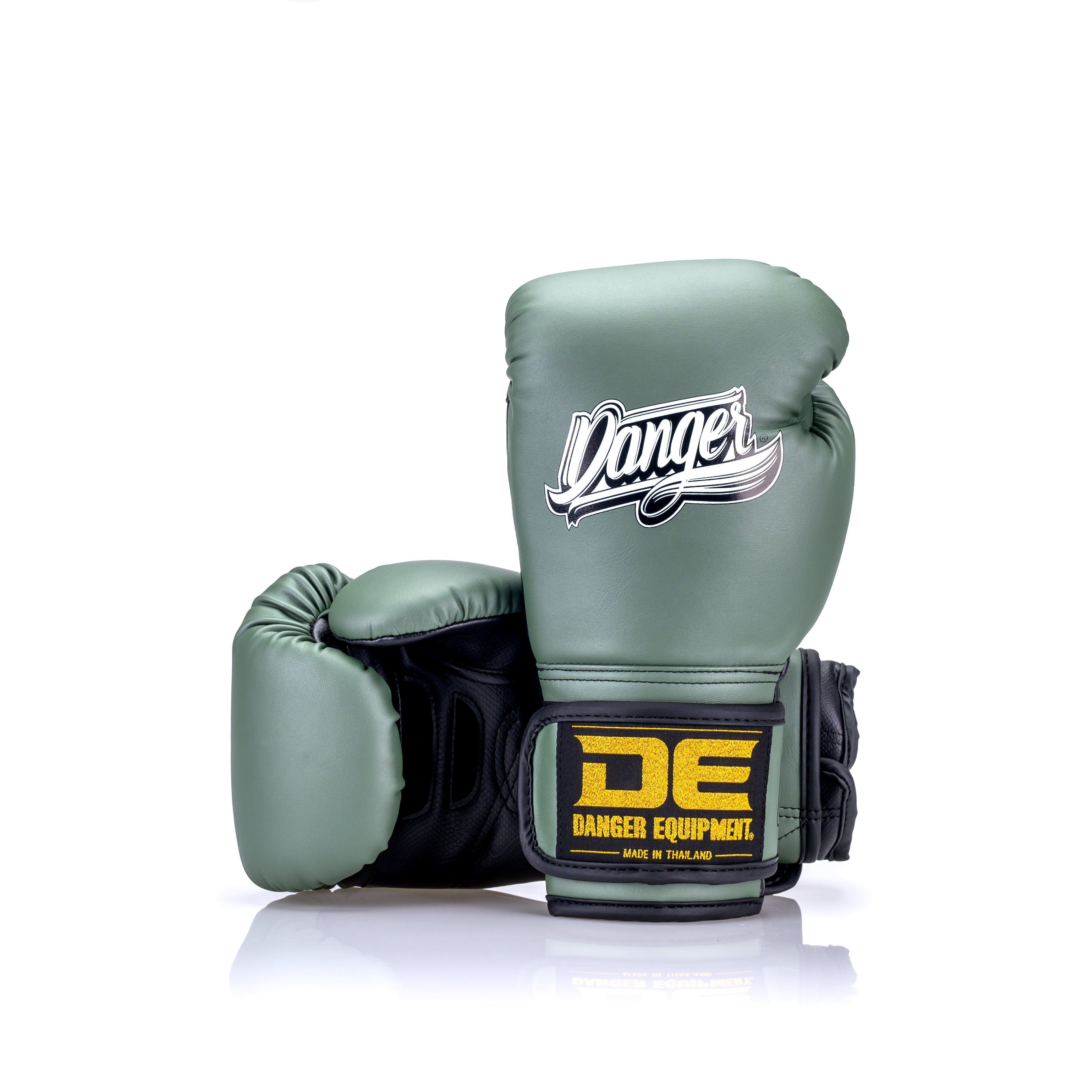 Army Green Danger Equipment Compact Boxing Gloves Front/Back