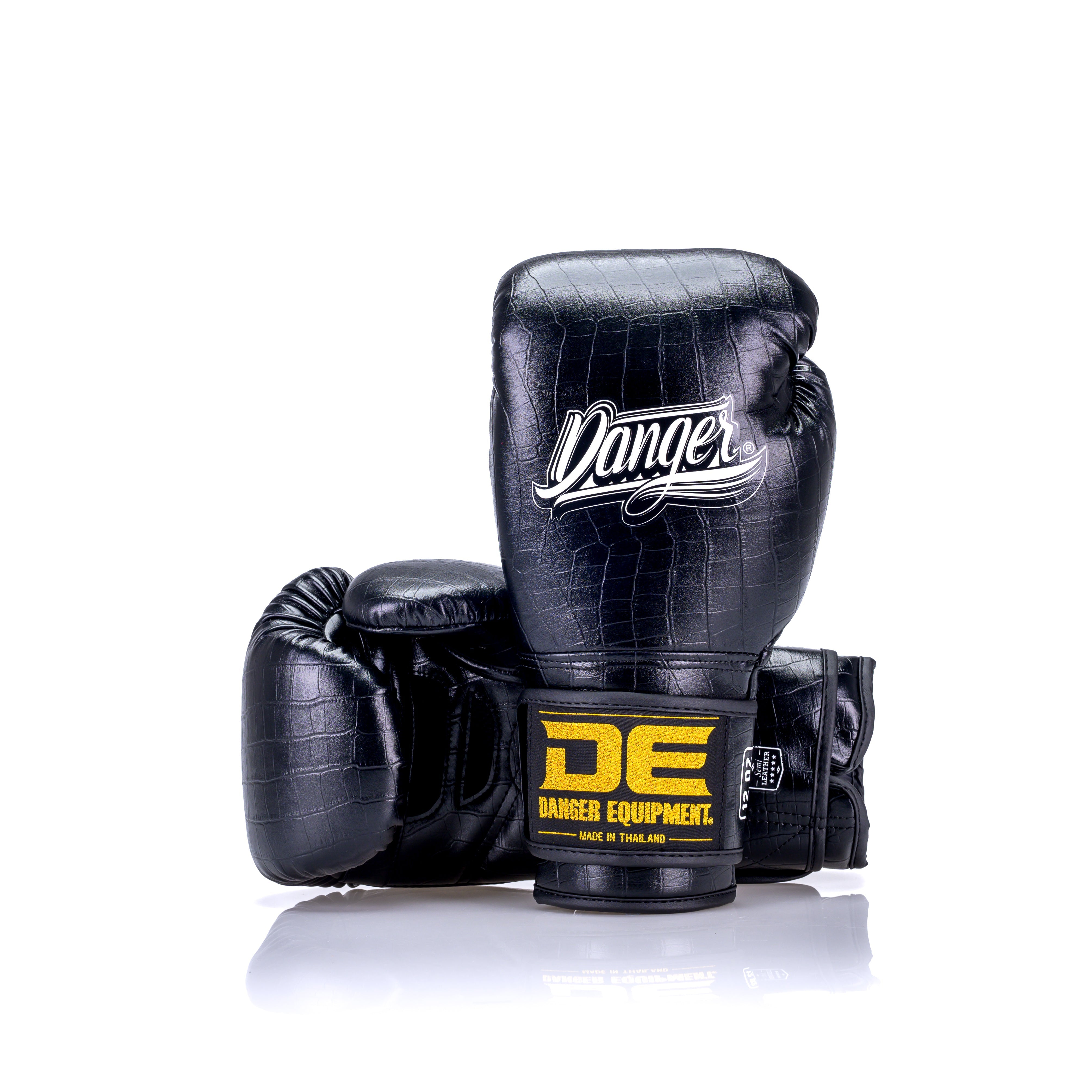  Black Danger Equipment Compact Boxing Gloves Front/Back