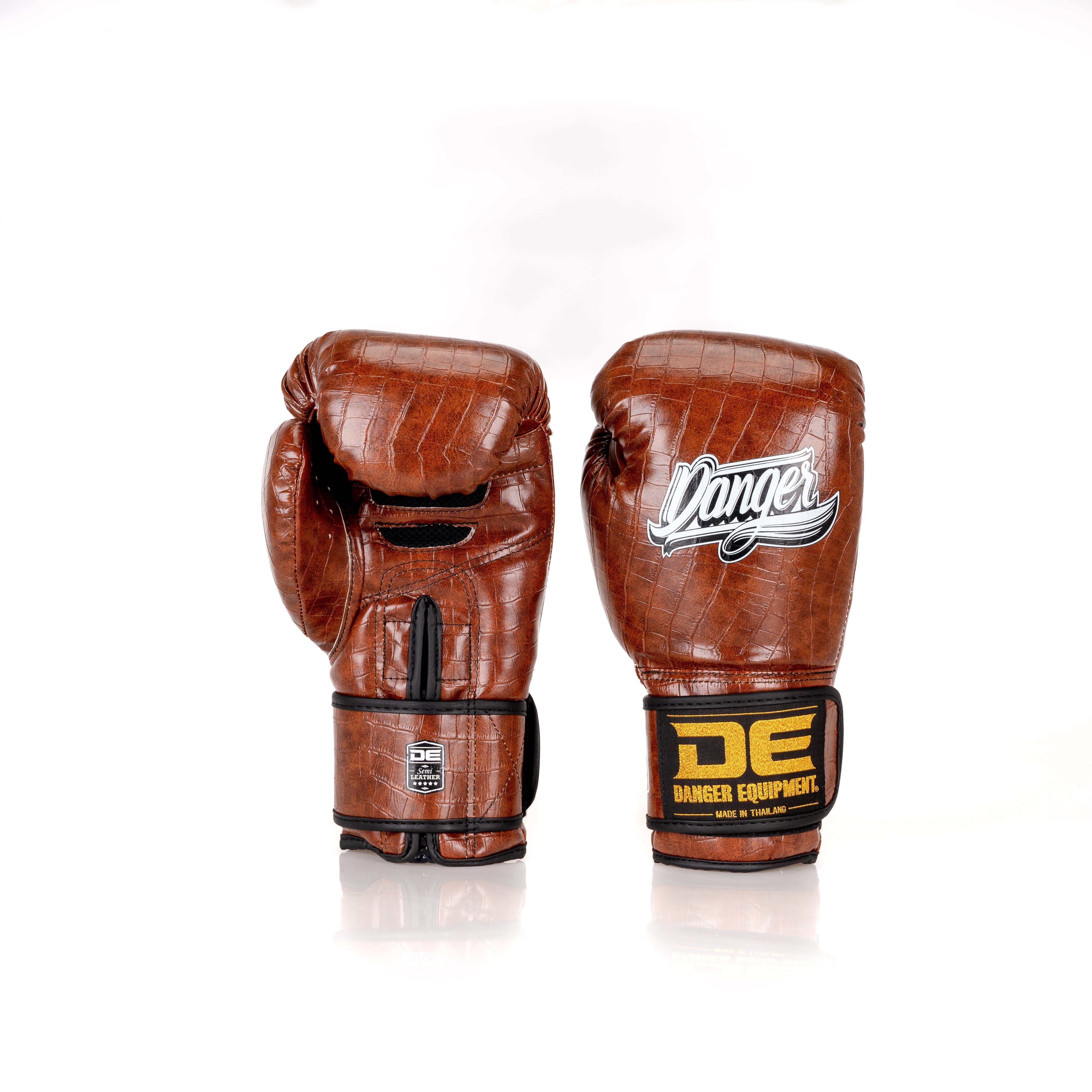 Brown Danger Equipment Compact Boxing Gloves Front/Back