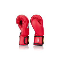 Red Danger Equipment Classic Thai Boxing Gloves Side