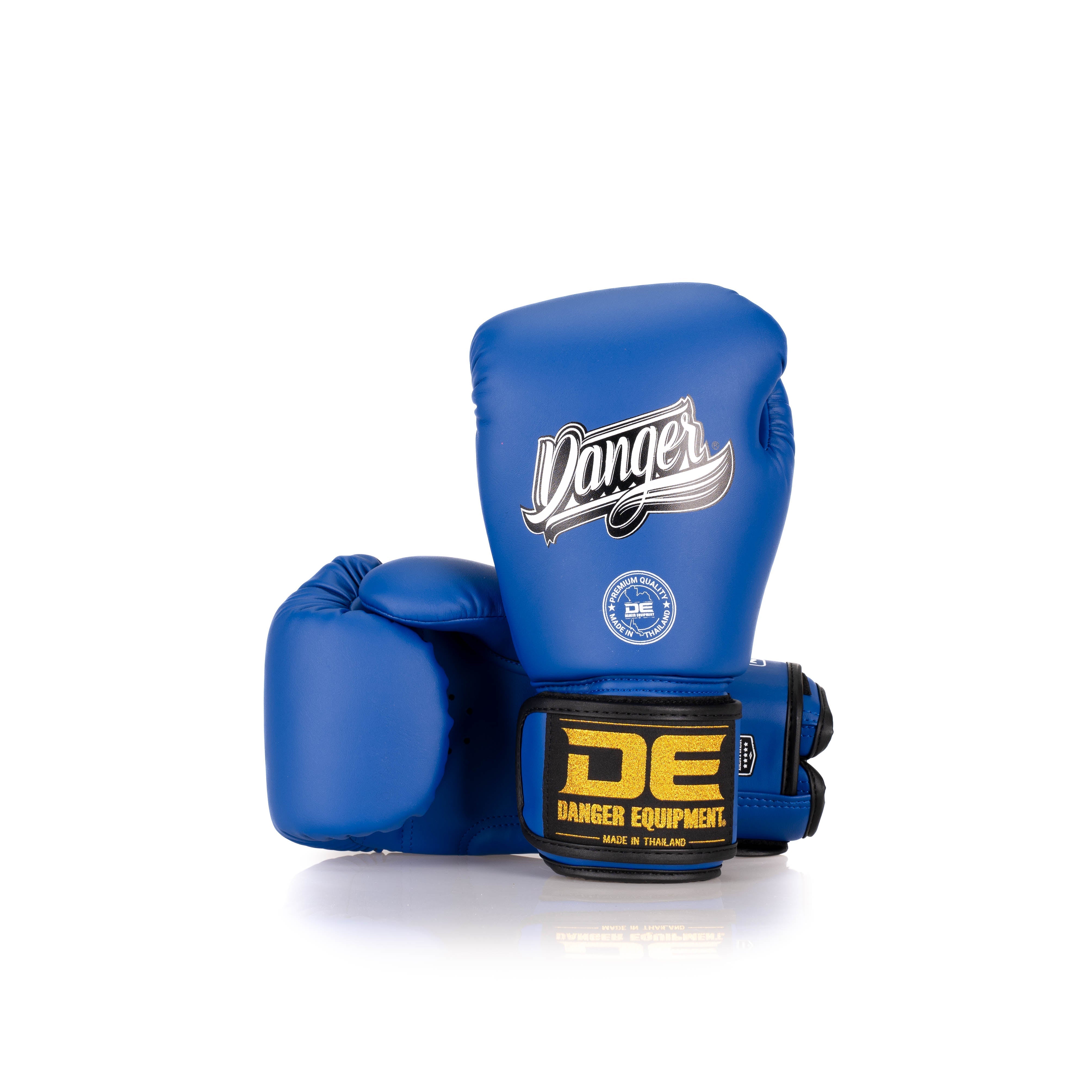 Blue Danger Equipment Classic Thai Boxing Gloves Front/Back