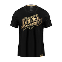 Black/Gold Danger Equipment T-Shirt Logo Gold Front