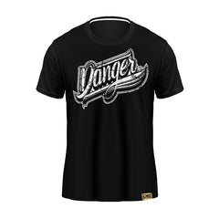 Black/White Danger Equipment T-Shirt Logo Gold Front