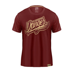 Maroon/Gold Danger Equipment T-Shirt Logo Gold Front