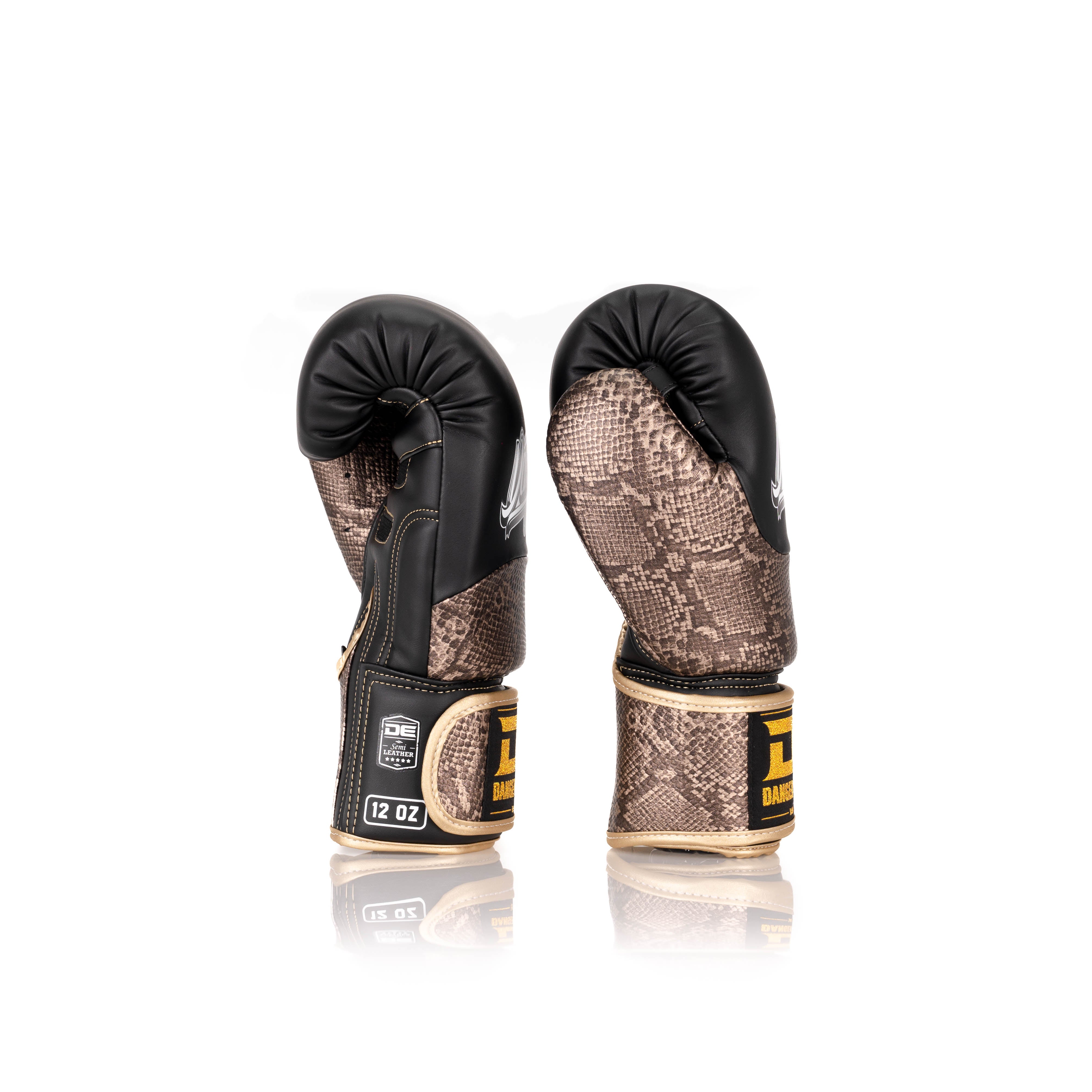 Black/Bronze Danger Equipment Evolution Deluxe Boxing Gloves Side