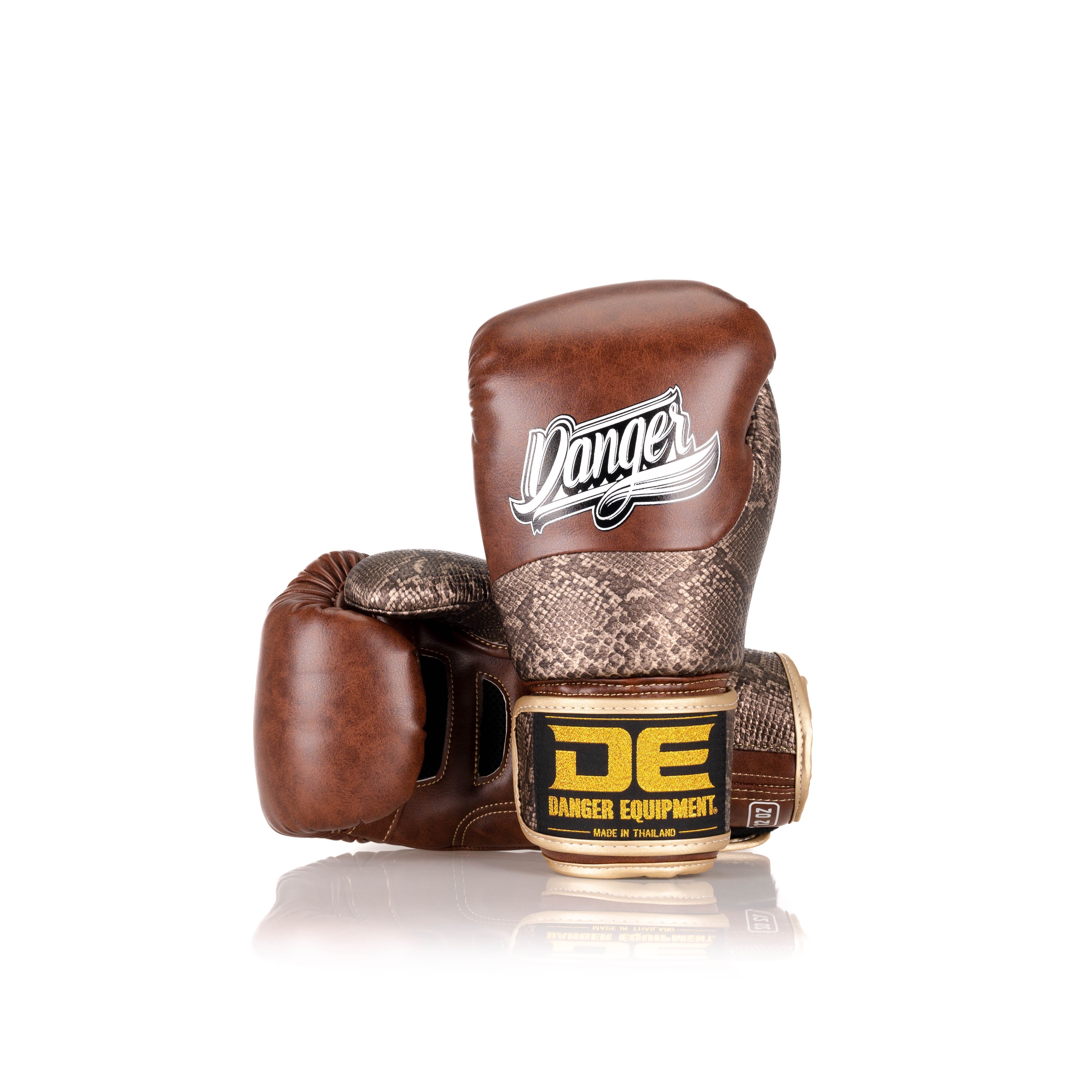 Brown Danger Equipment Evolution Deluxe Boxing Gloves Front/Back