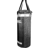 Black/Silver Danger Equipment Mexican Heavy Boxing Bag Unfilled Side