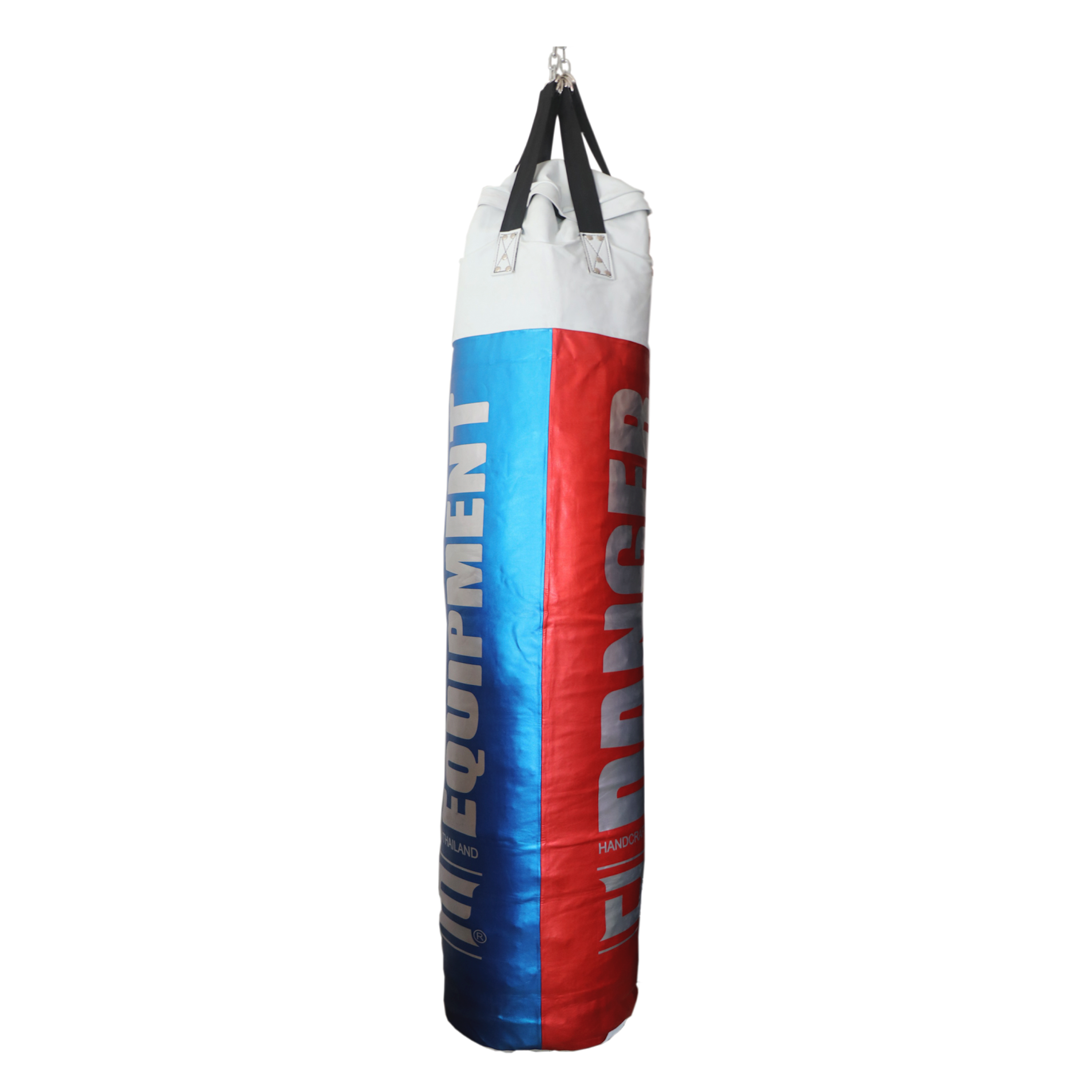 Red/Blue/White Danger Equipment Banana Punching Bag Unfilled Side