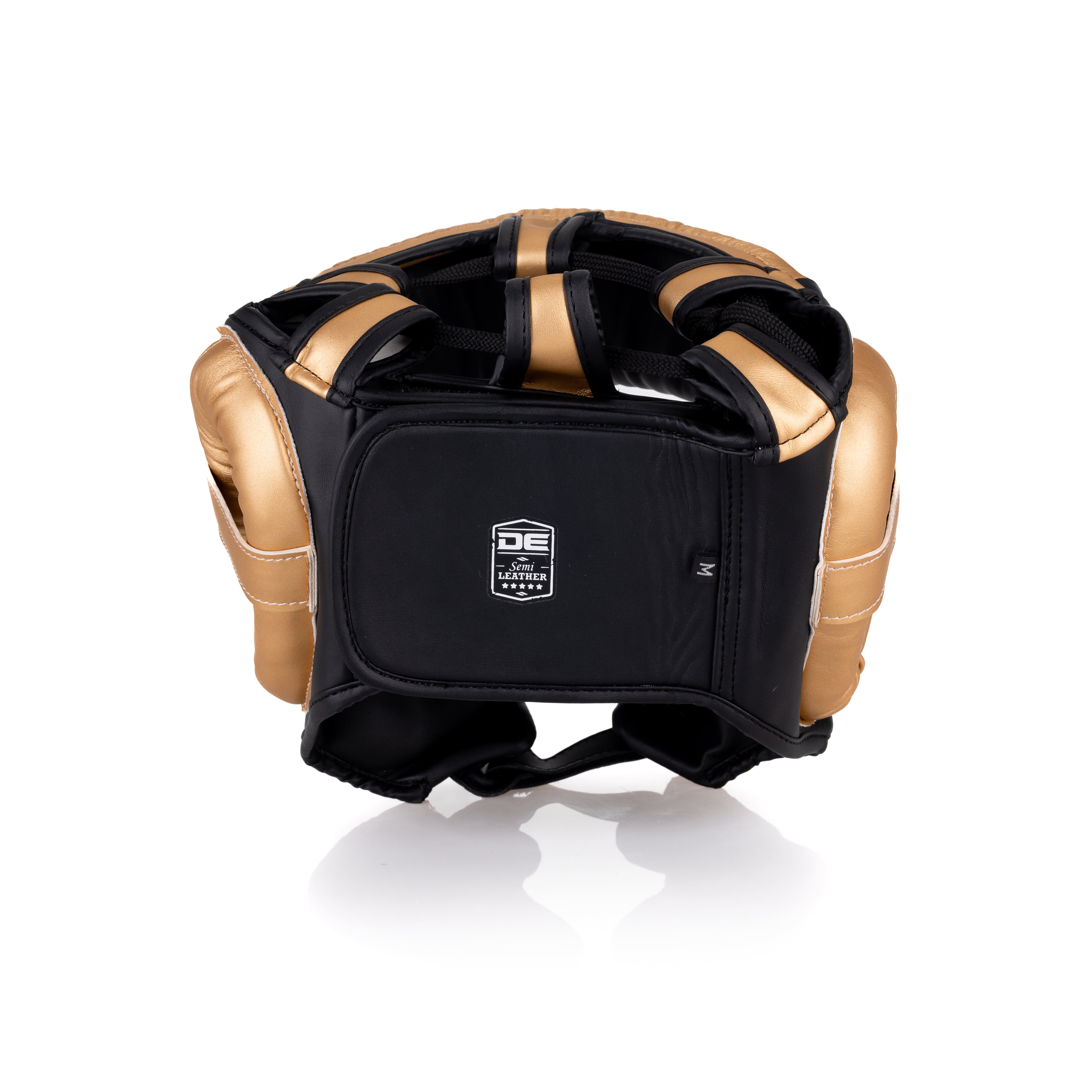 Gold/Black Danger Equipment Sparring Head Guard Back
