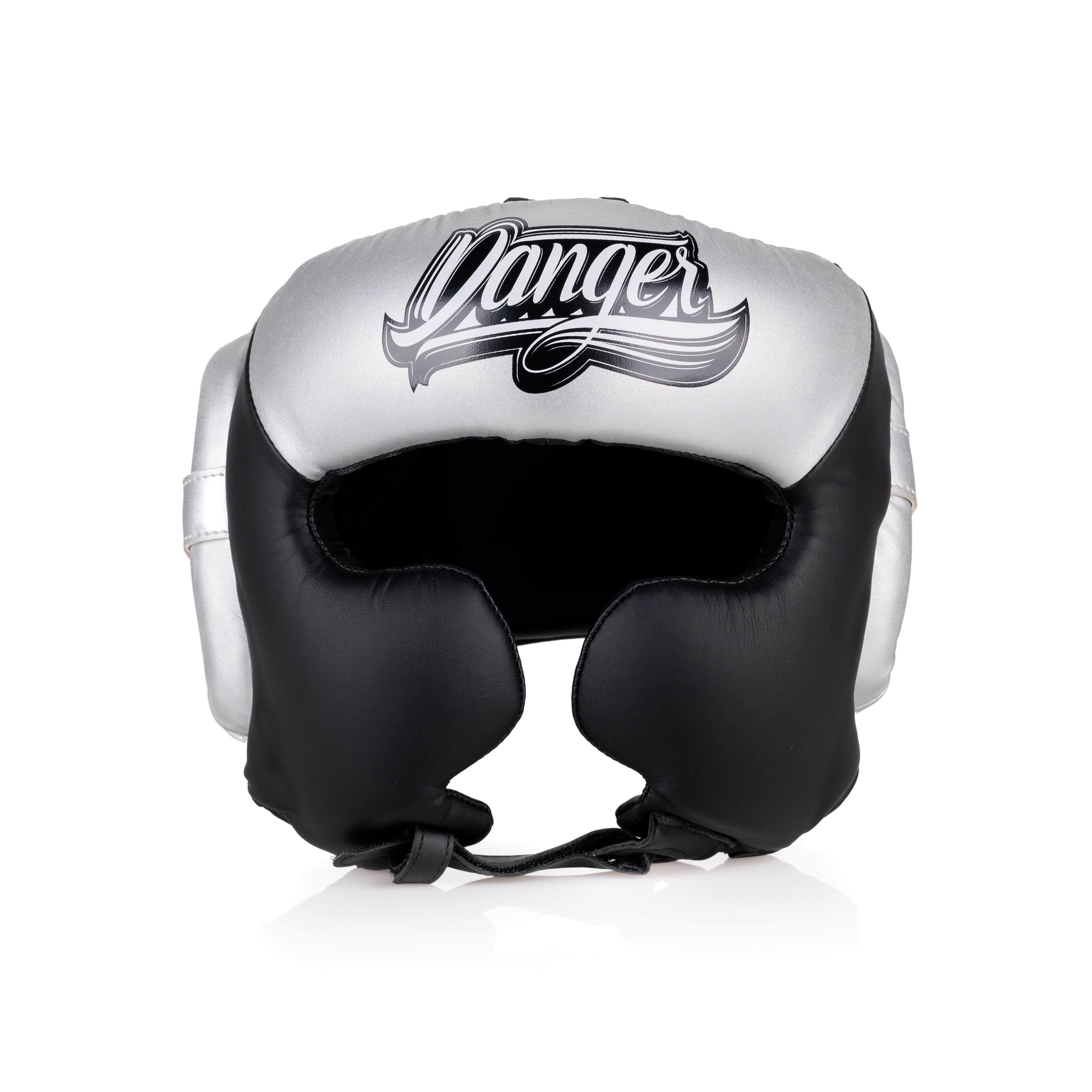 Silver/Black Danger Equipment Sparring Head Guard Front