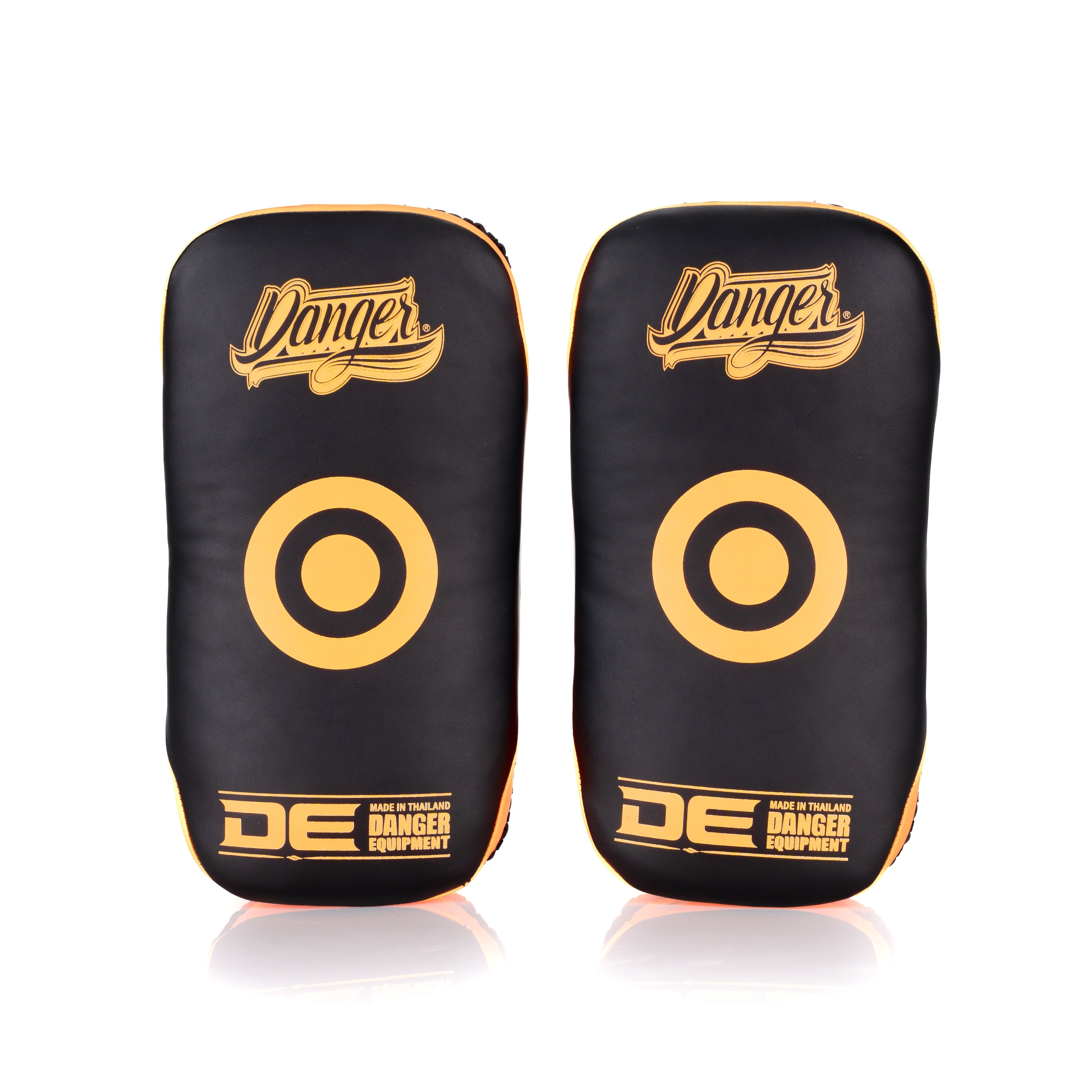 Black/Orange Danger Equipment Professional Thai Pads Front