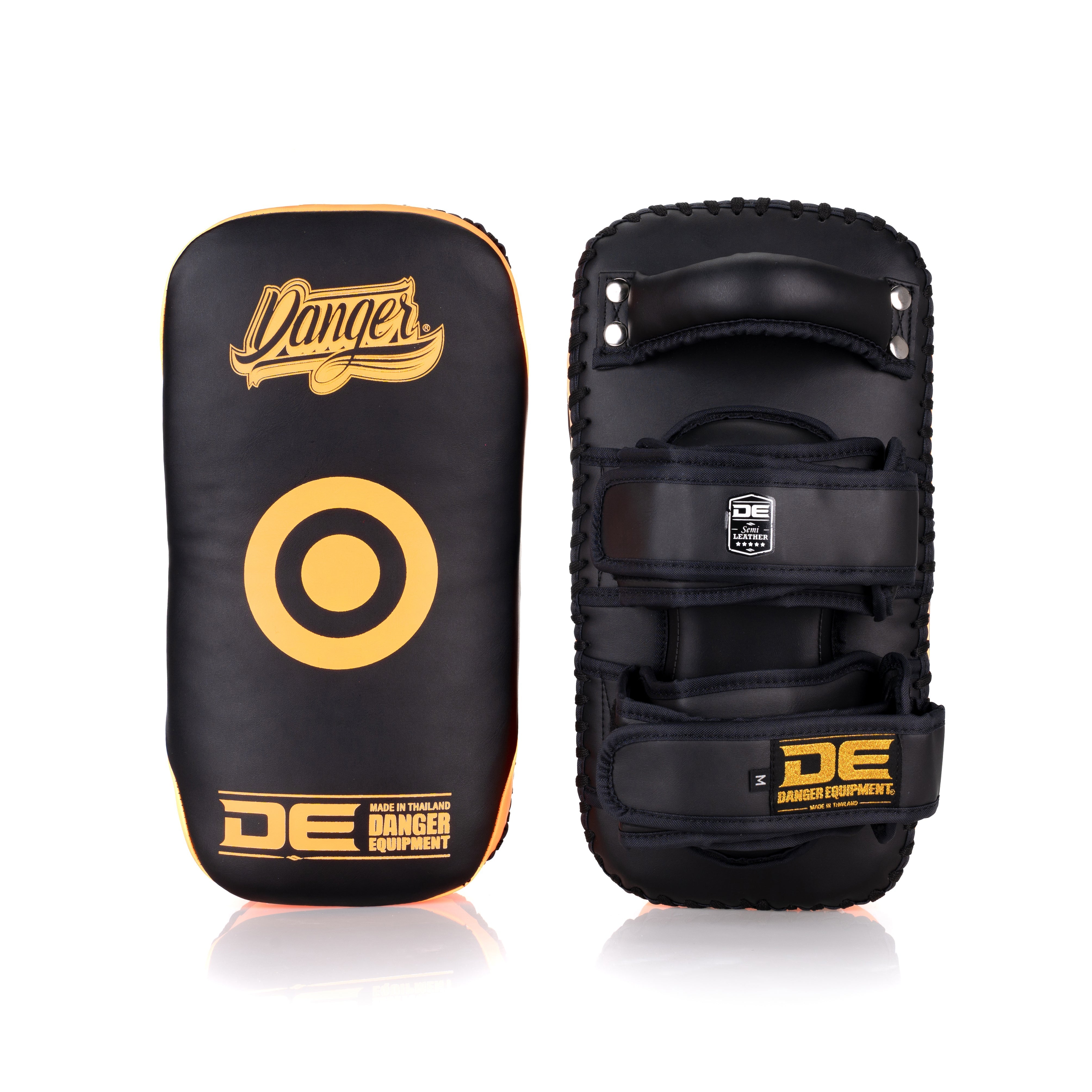 Black/Orange Danger Equipment Professional Thai Pads Front/Back