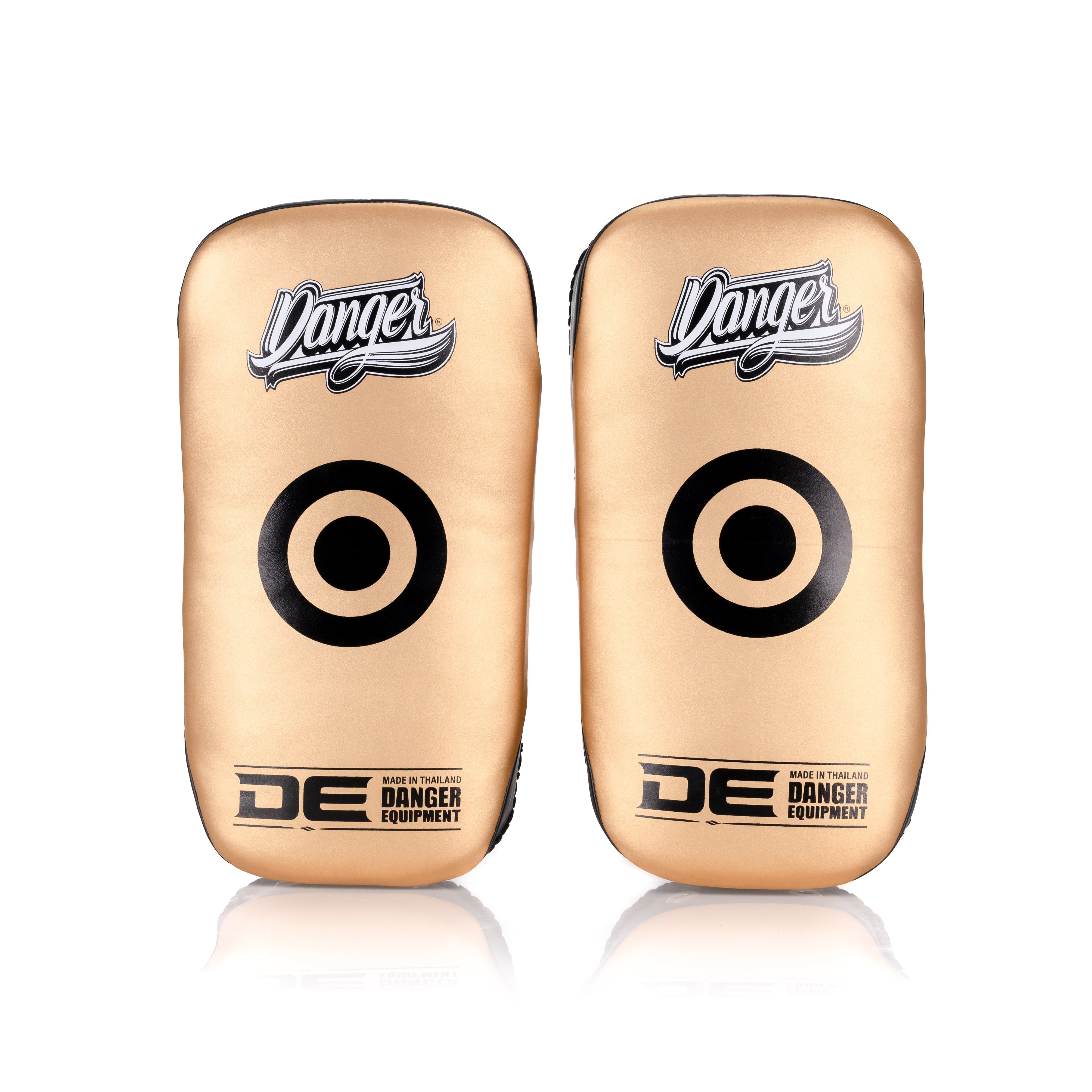 Gold/Black Danger Equipment Professional Thai Pads Front