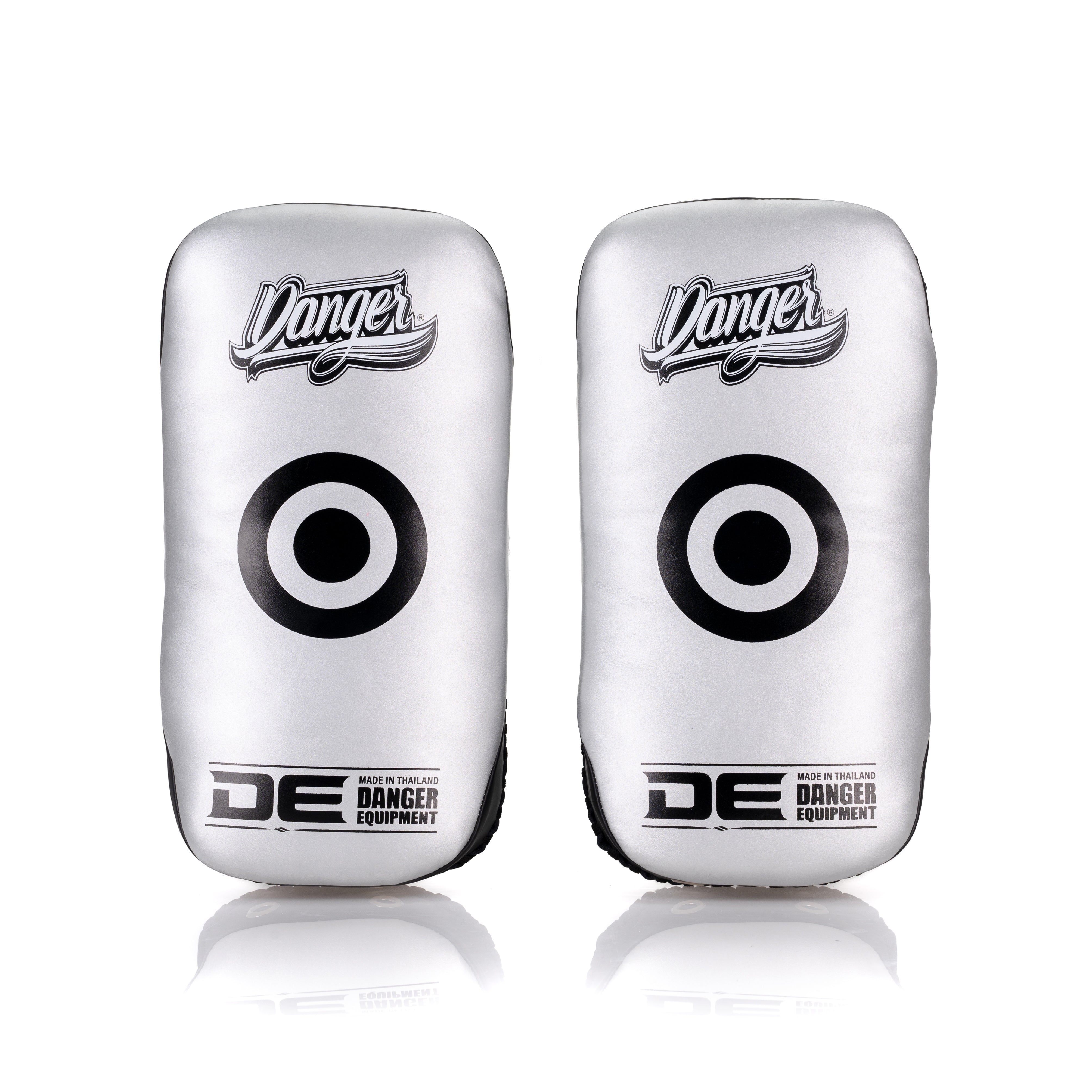 Silver/Black Danger Equipment Professional Thai Pads Front