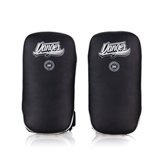 Black/White Danger Equipment Semi-Curved Thai Pads Front