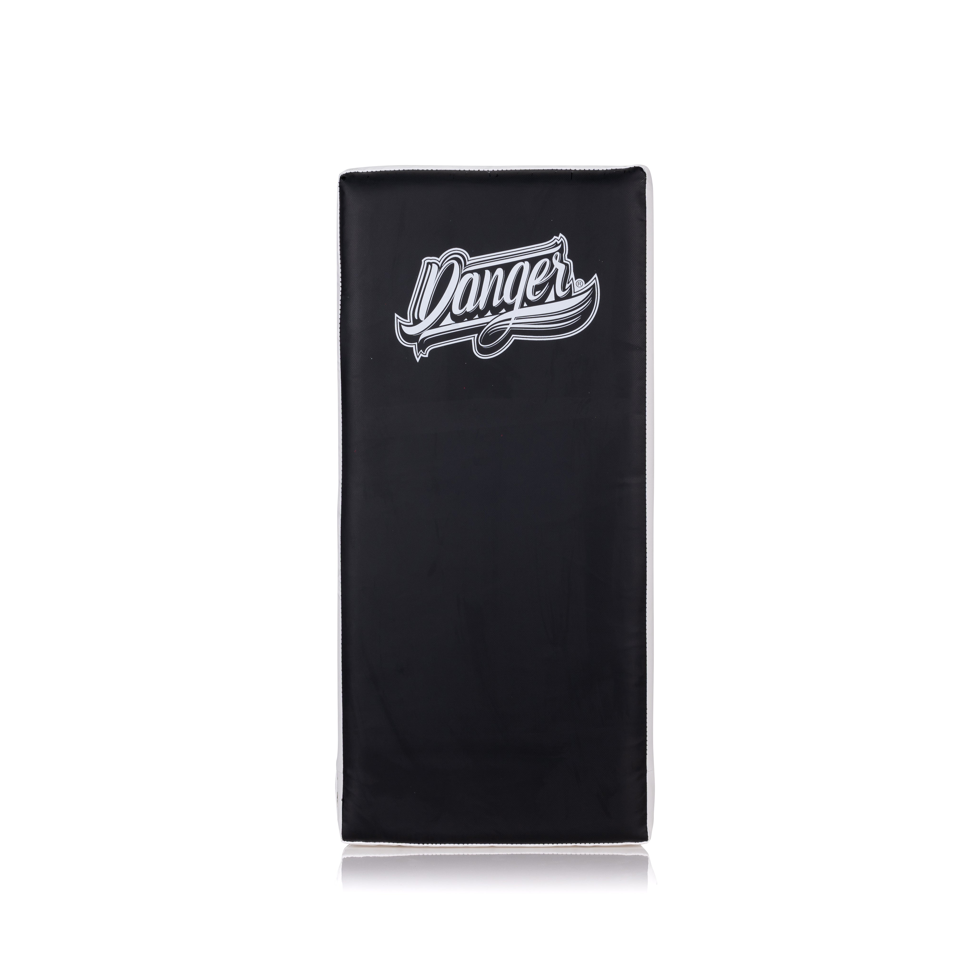 Black/Silver Danger Equipment Kick Shield Front