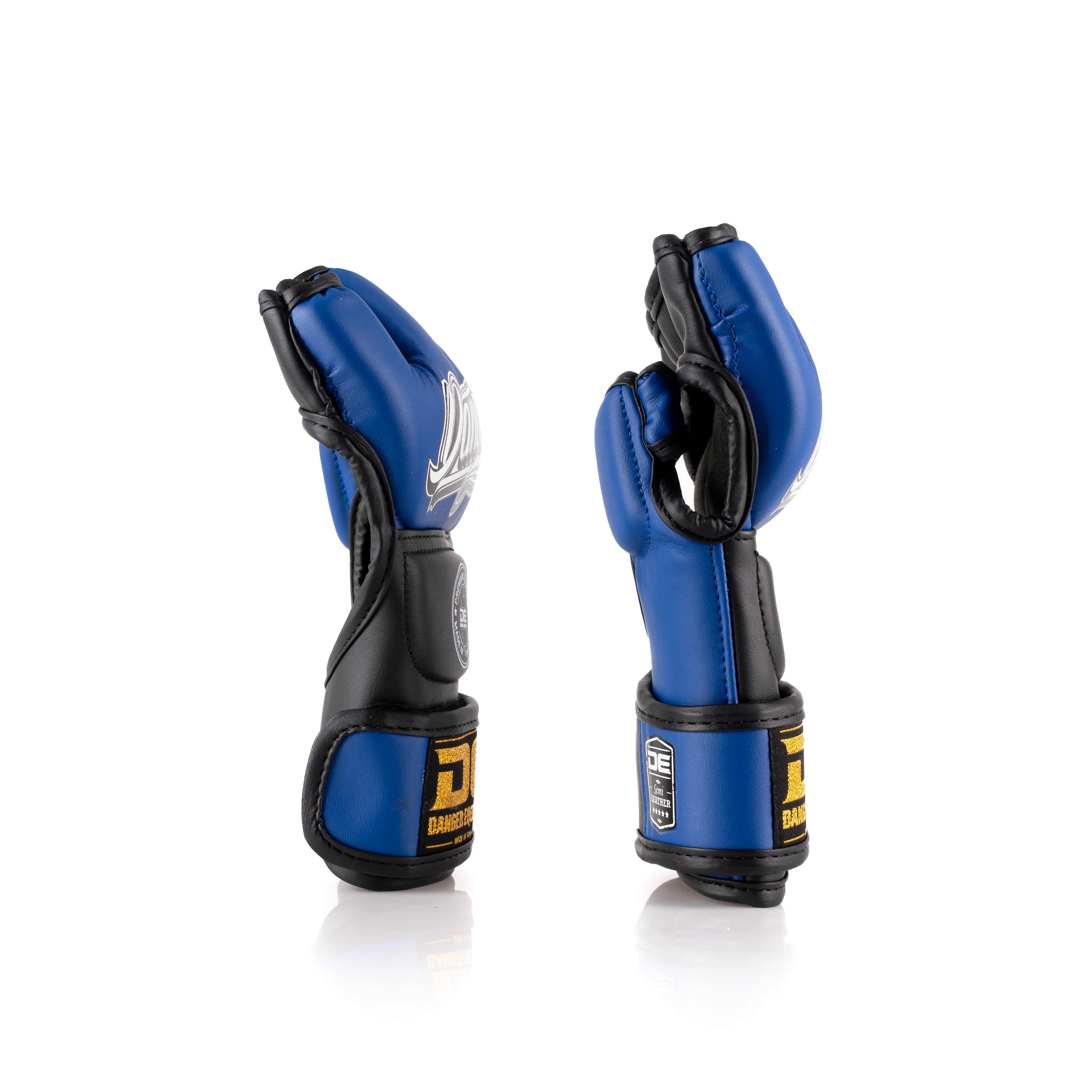 Blue/Black Danger Equipment MMA Competition Boxing Gloves Side
