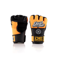 Orange/Black Danger Equipment MMA Competition Boxing Gloves Front/Back