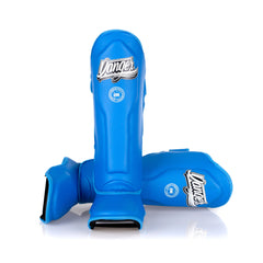 Blue Danger Equipment Supermax Shin Guards Front