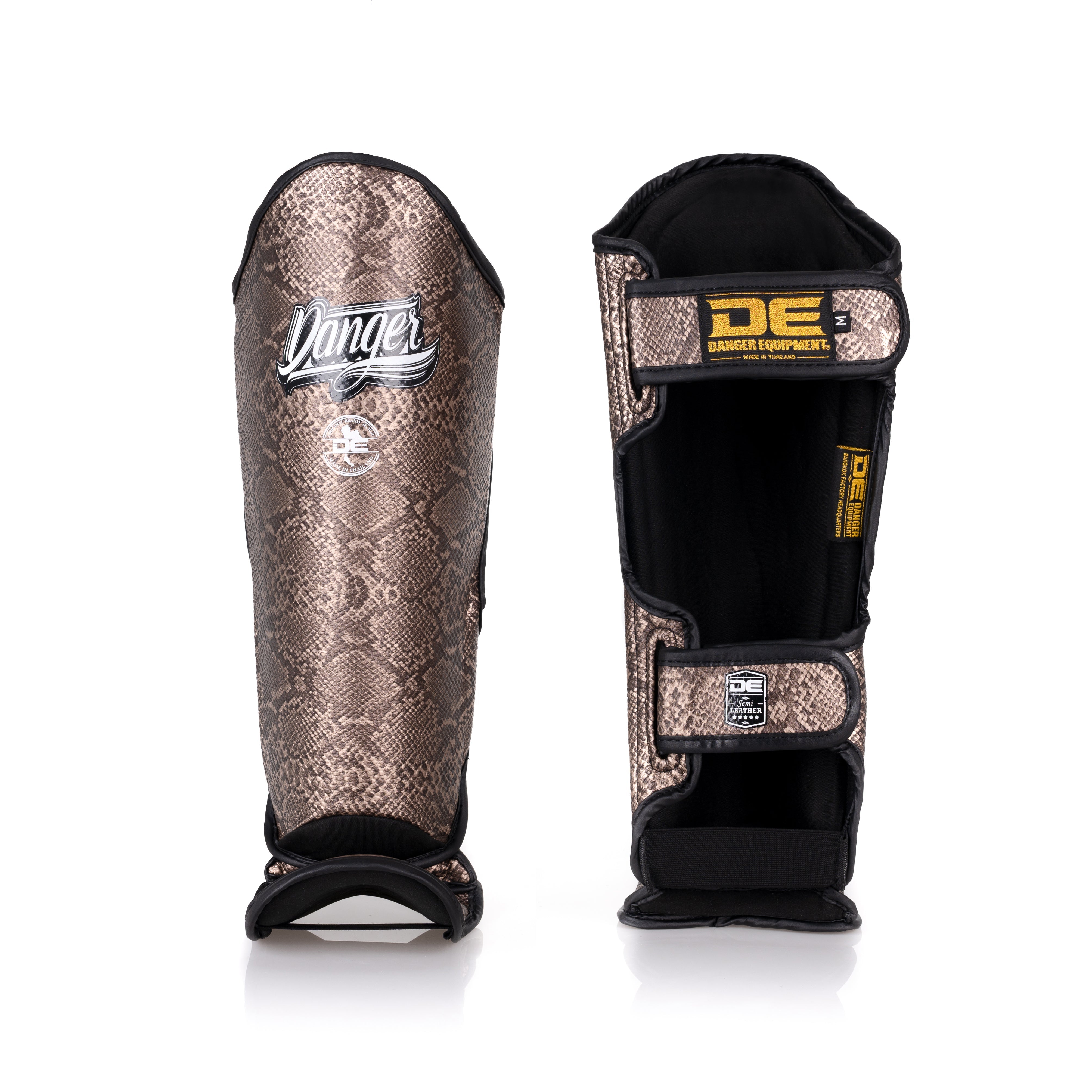 Bronze Danger Equipment Thai Legend Shin Guards Front/Back