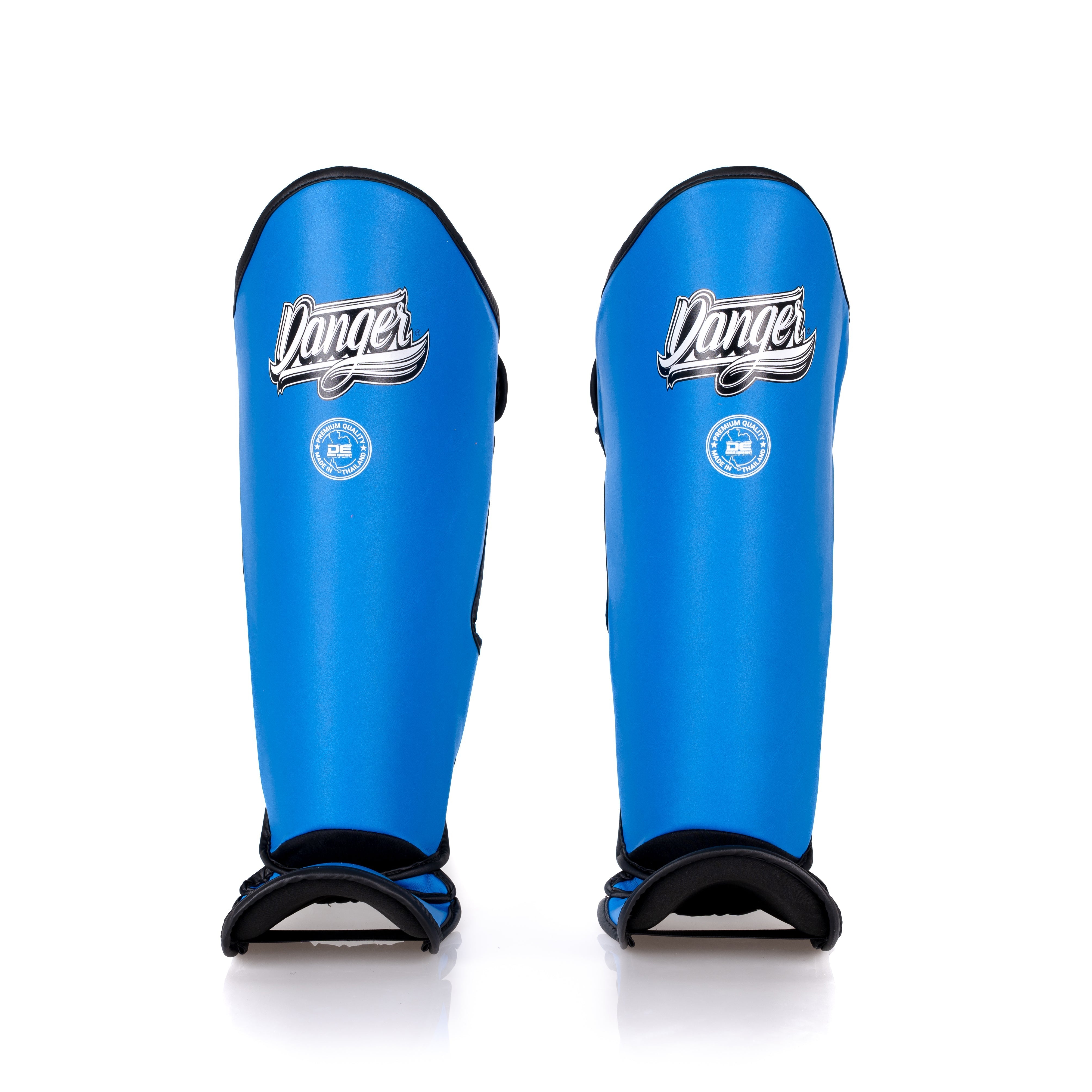 Blue Danger Equipment Thai Legend Shin Guards Front