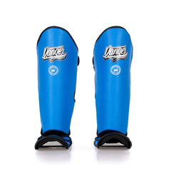 Blue Danger Equipment Thai Legend Shin Guards Front