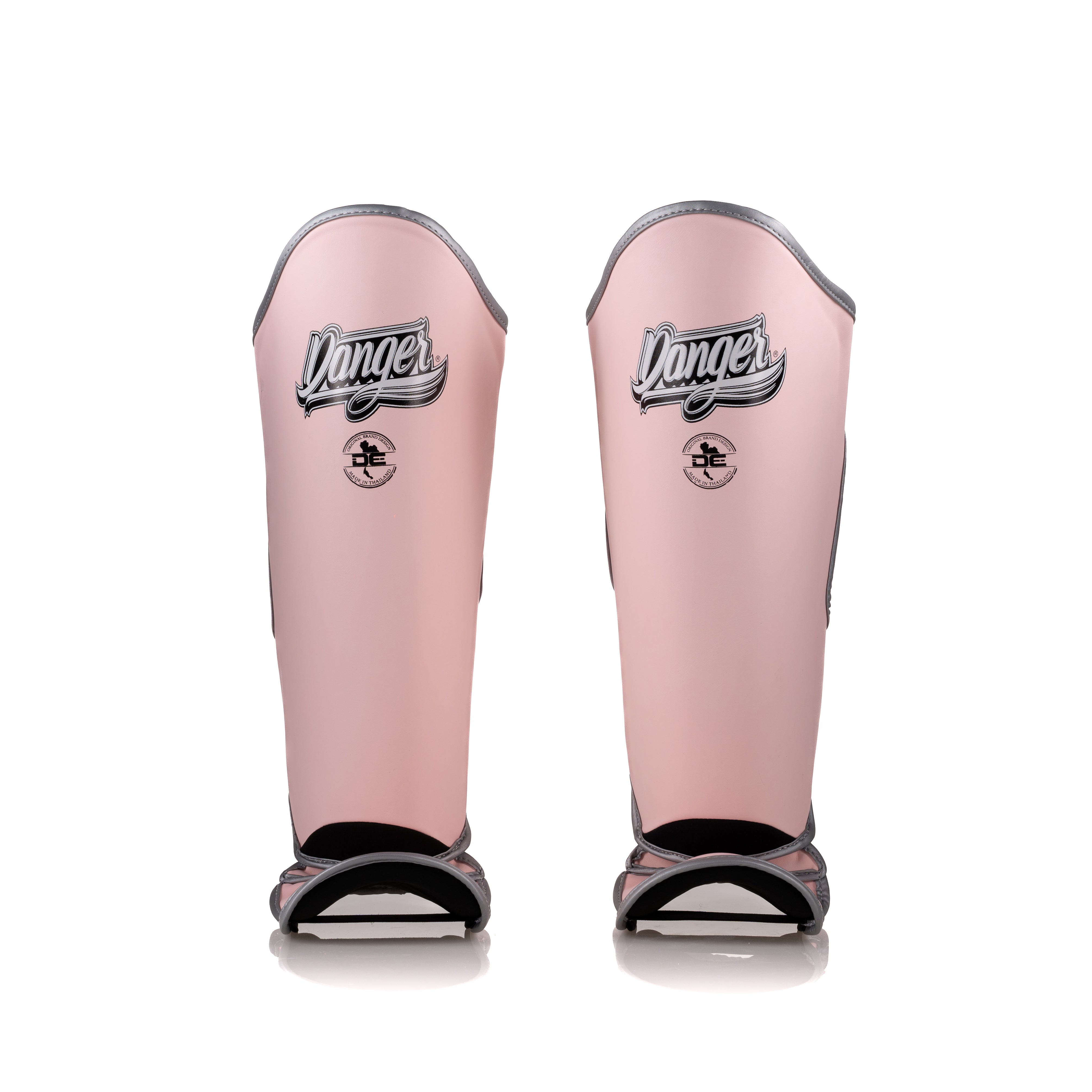 Pink Danger Equipment Thai Legend Shin Guards Front