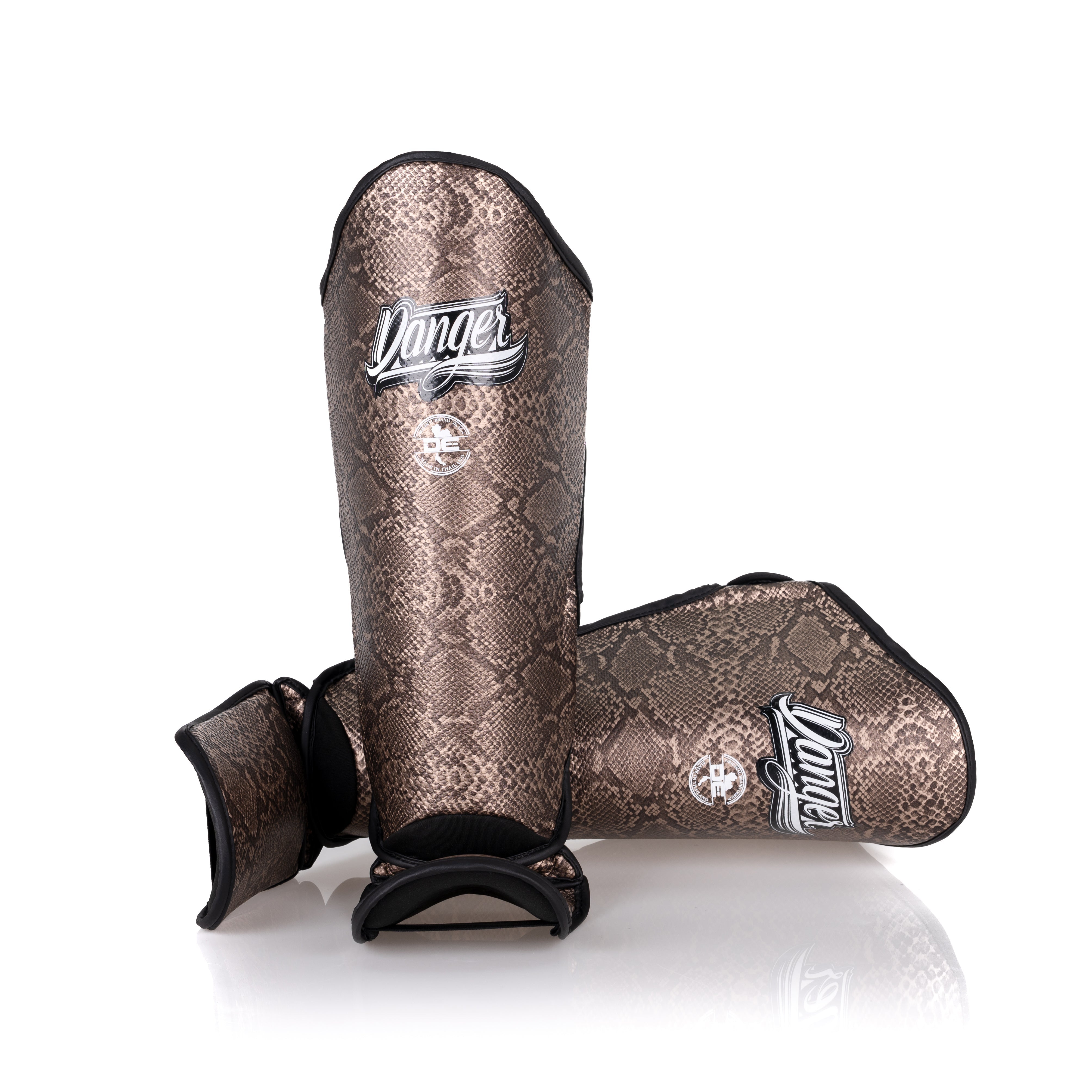 Bronze Danger Equipment Thai Legend Shin Guards Front