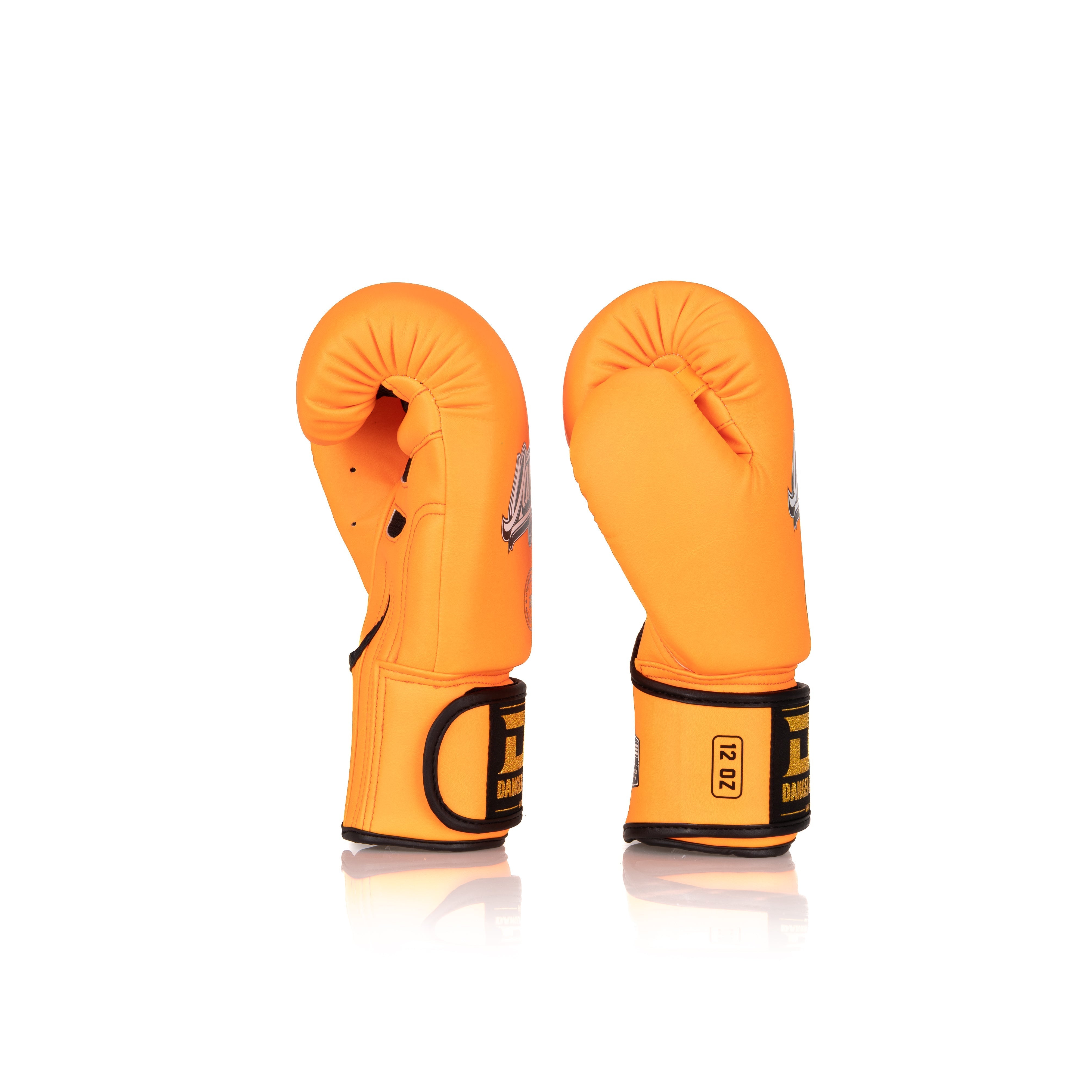 Orange Danger Equipment Super Max Boxing Gloves Side