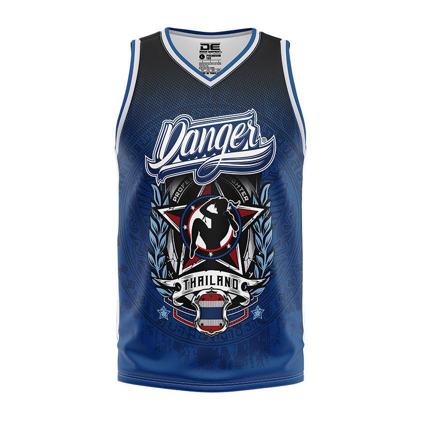 Blue Danger Equipment Sleeveless Training Lycra Front